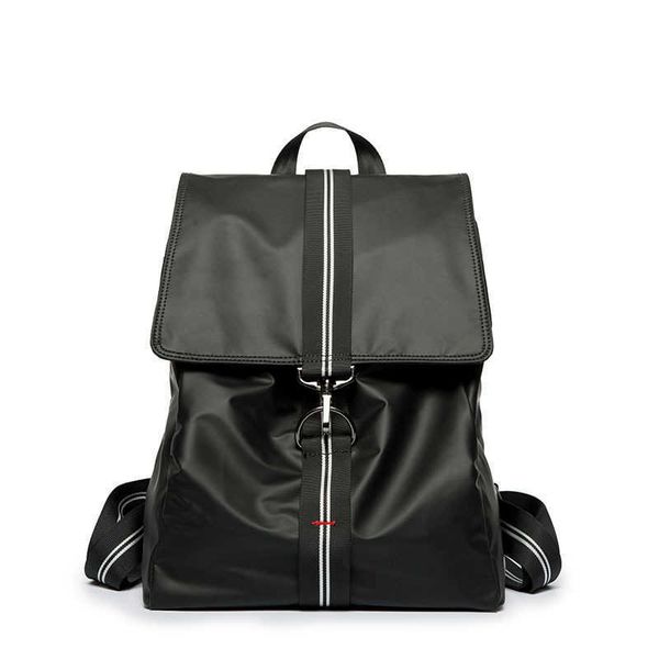 

fashion striped webbing men backpacks pu leather waterproof bags large capacity lapbackpacks men daypacks back pack mochila 230411