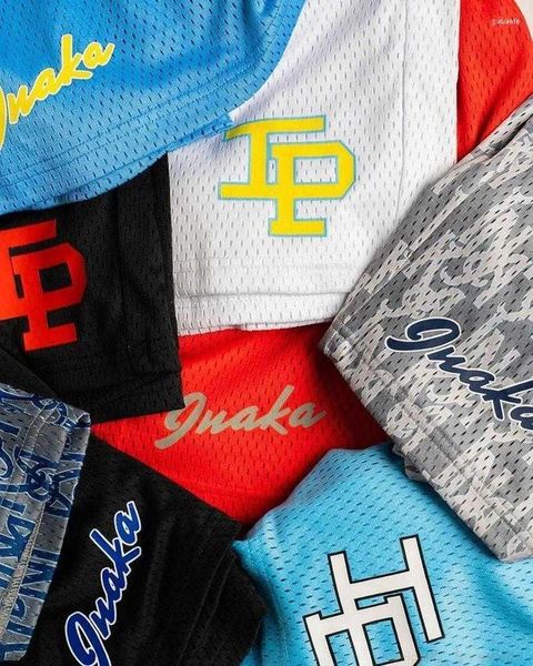 

men's shorts inaka summer men women classic gym basketball workout power mesh dry breathable short, White;black