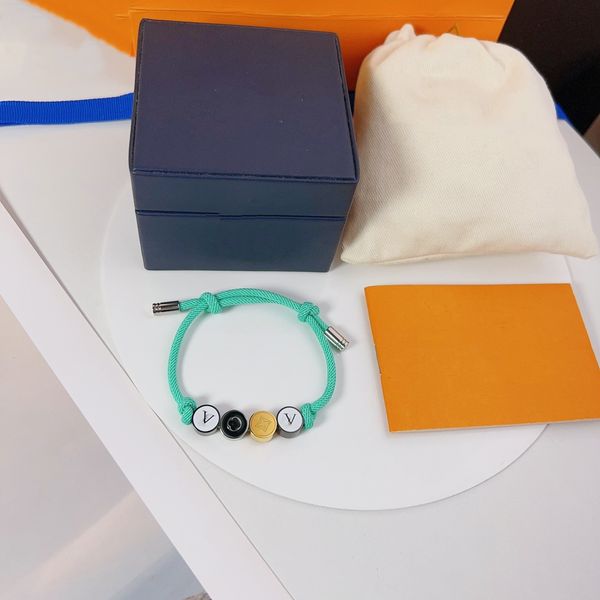 

fashion simplicity bracelet jewelry designer luxury brand womens tennis rope green charm fashion mens own v shaped pattern, Golden;silver