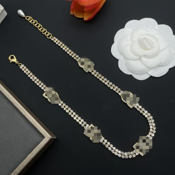 

luxurious designed men cuban thick chain necklaces d letter crystal diamonds pendants women's copper ladies girls wedding bride gift de, Silver