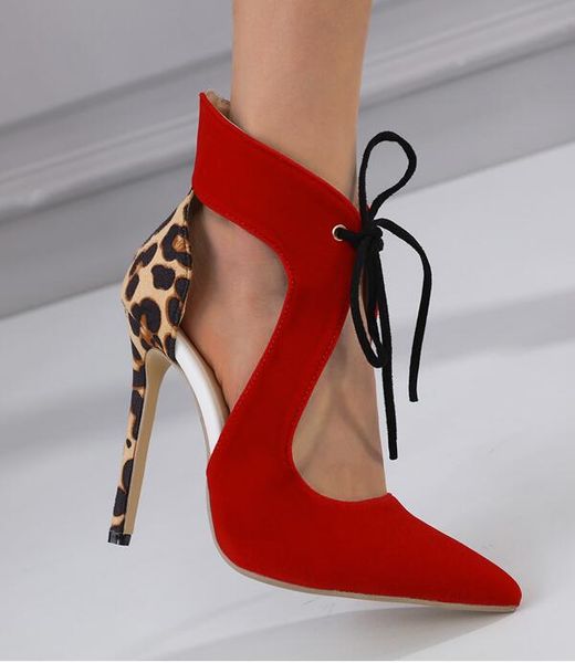 

new design leopard print zipper women sandals summer lace-up stiletto high heels stripper party dress female shoes, Black