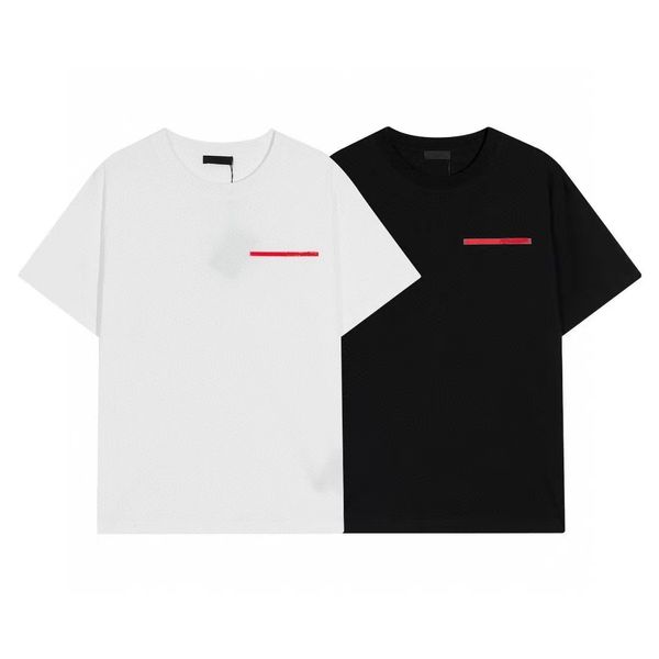 

designer mens t shirts pra tshirts summer breathable superior quality prad shirt with budge letters varsity short sleeves size 2xl/3xl, White;black