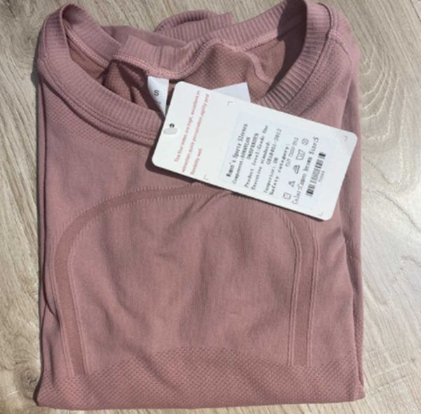 

align lu-07 women's yogas long sleeves solid color nude sports shaping waist tight fitness loose jogging sportswear 2021 new, Gray