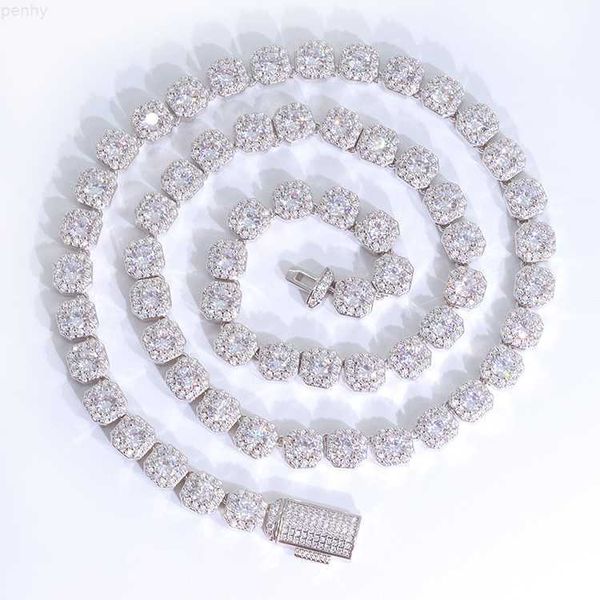 

yu ying gems wholesale price custom 8mm 12mm solid silver large tennis chain iced out brilliance moissanite cuban link