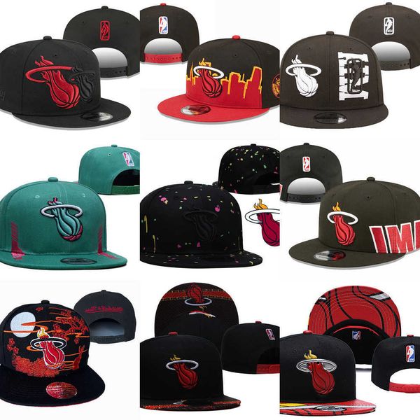 

snapbacks miami''heat''basketball hats sports caps adjustable fit hat, Black;white