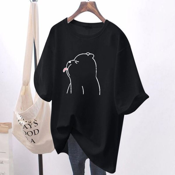 

womens tshirt women cute printed sweet tees summer oversized casual short sleeve tshirt female simple solid pullovers pdlj02310 230411, White