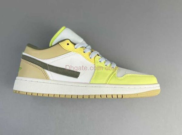 

basketball shoes 1s low sail white oil green light lime fd9906-131 sports shoes sneakers for size eur 36-46