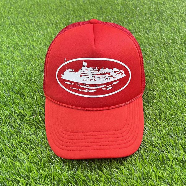 

designer corteizs ball capscrtz trucker hat american fashion brand cruise line print sunscreen truck hat men's net red duck tongue hat, Blue;gray
