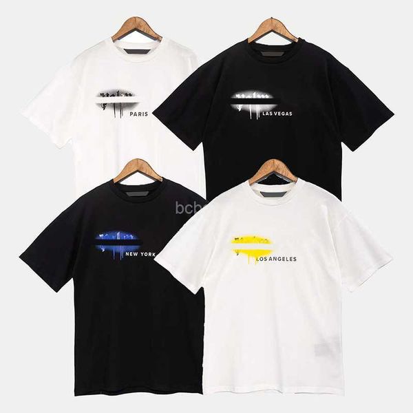 

mens designer tshirt t shirts palms spray letter print short-sleeved t shirt fashion angels women graphic tees t-shirts 3flz, White;black