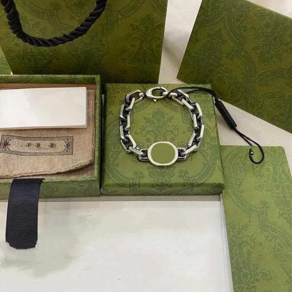 

stainless steel designer punk bracelet cuff bangle gu brand double letter g hand jewelry men women cuban link chain hip-hop send box, Black