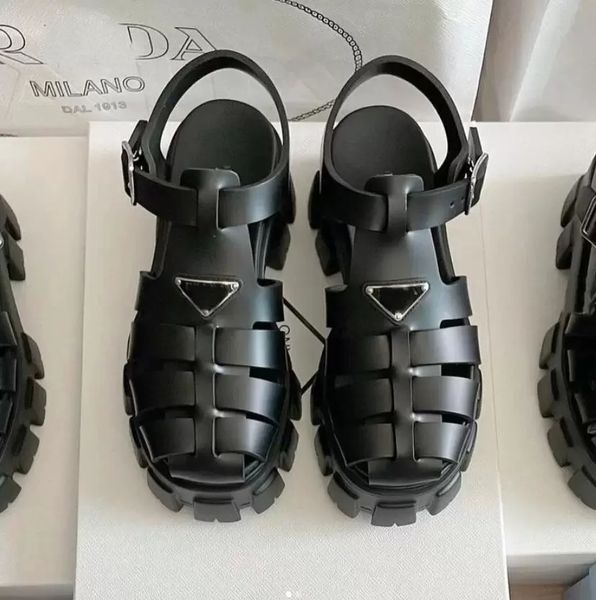 

2022 latest designer foam rubber sandals monolith soles black white hollow shoes comfortable cute mary jane granny shoes size 35-41
