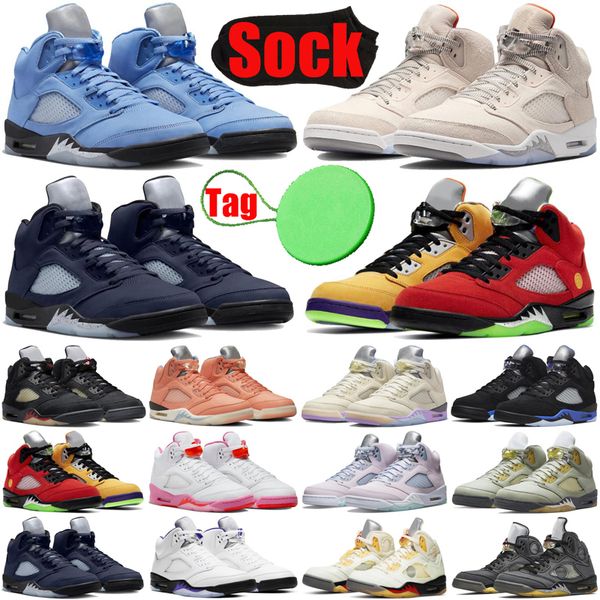 

unc 5 5s mens basketball shoes aqua off noir sail light orewood brown racer blue raging bull georgetown a ma maniere men trainers sneakers t