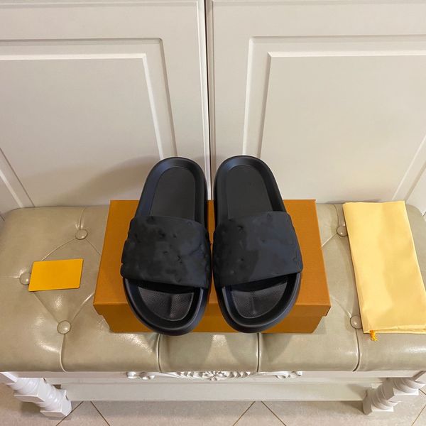 

designers pool pillow mules women sandals sunset flat comfort mules padded front strap slippers fashionable easy-to-wear style slides 0516, Black