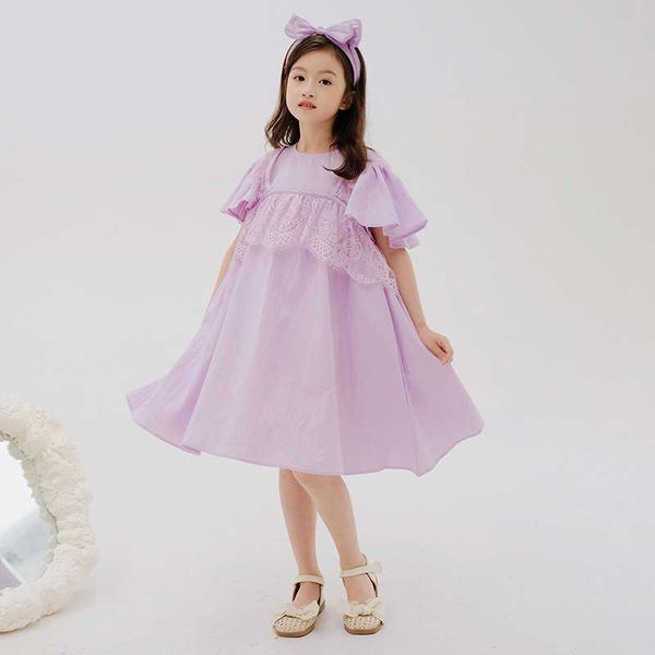 

girl's dresses girls lace patchwork dress 2022 new fashionable children summer clothes kids short sleeve princess dresses #6945 aa23041, Red;yellow