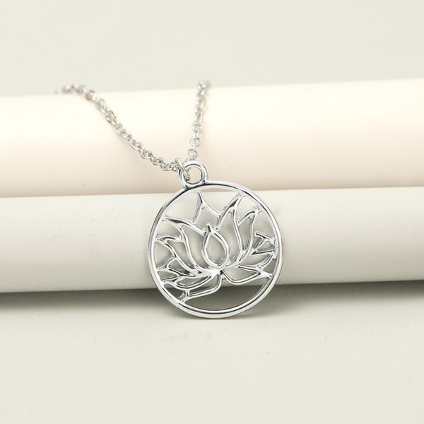 

vinatge lotus pendant gold plated designer necklace woman alloy south american womens choker mens silver necklaces fashion jewelry with lett