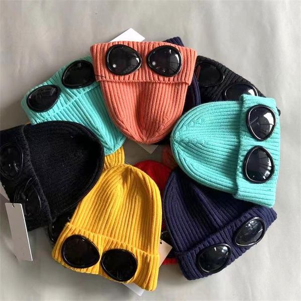 

bonnet beanie cp Beanie Hat warm hat Bonnet Designer Two Lens Glasses Goggles Cp Beanies Men Knitted Hats Skull Caps Outdoor Women s s, Red
