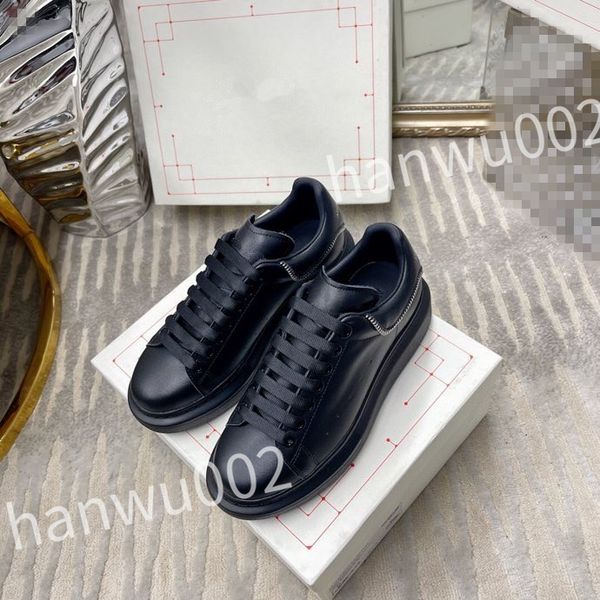 

2023 excellent sneakers men women shoes genuine designer shoes leather trainer fashion sports platform, Black