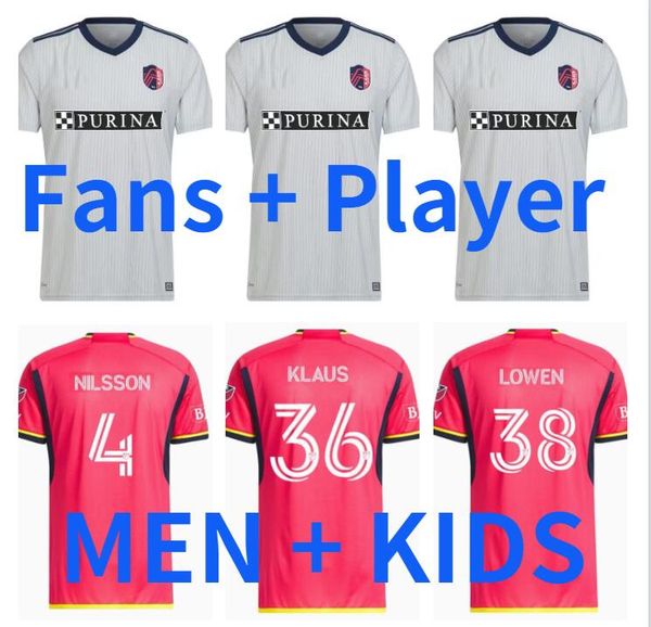 

mls 2023 2024 st.  ouis city soccer jerseys new st louis''red' sc nilsson 4 klauss 36 nelson gioacchini vassilev bell pidro, Black;yellow