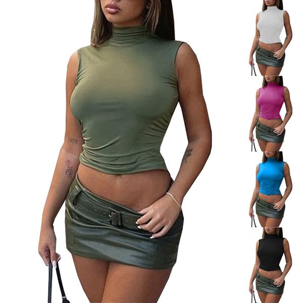 

women's t-shirt casual sleeveless women's slim large backless t-shirt top, White
