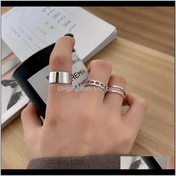 

vintage hiphop metal punk opening index finger ring set joint knuckle anillos for women minimalist jewelry bague riskn band rph5g6178844, Silver