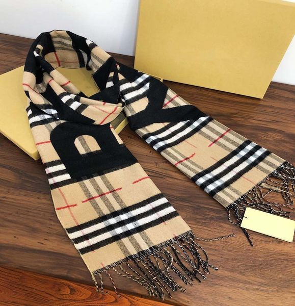 

2022 new brand designer scarf women men 100 double sided cashmere large letter b stripe scarf autumn and winter warm size 1806197786, Blue;gray