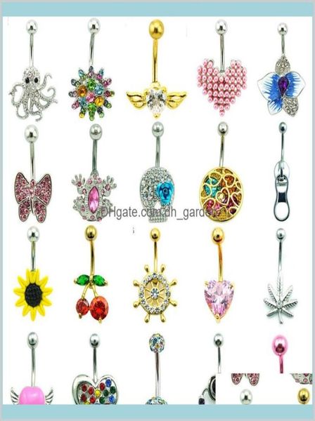 

bell belly button mix design 316l stainless steel bar navel rings body piercing jewelry drop delivery 2021 z0zyx1539951, Silver