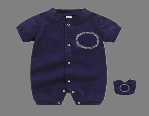 

summer style baby boy girl jumpsuits short sleeve infant rompers bibs 2pcs casual outfit newborn kids clothes designer chara7433723, Blue