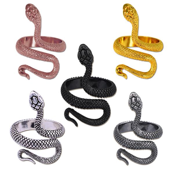 

band rings snake ring vintage silver color opening knuckles rings for women girl jewelry punk hip hop couples winding bands accessories 2304