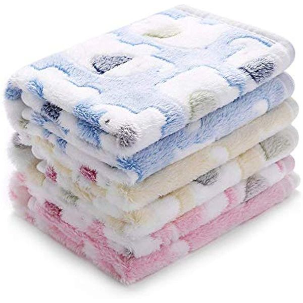 

Blankets Super Soft Fluffy Premium Cute Elephant Pattern Pet Blanket Flannel Throw for Dog Puppy Cat, Color