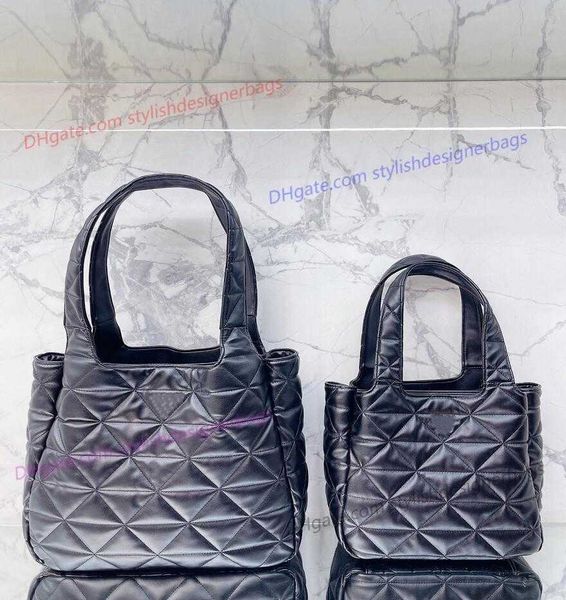 

shopping bags pure color shopping bag womens simple totes triangle lattice leather handbags designer bag large capacity fashion new style le