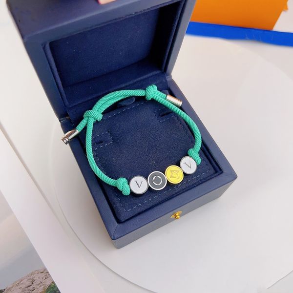 

fashion simplicity bracelet jewelry designer luxury brand womens tennis rope green charm fashion mens own v shaped pattern, Golden;silver