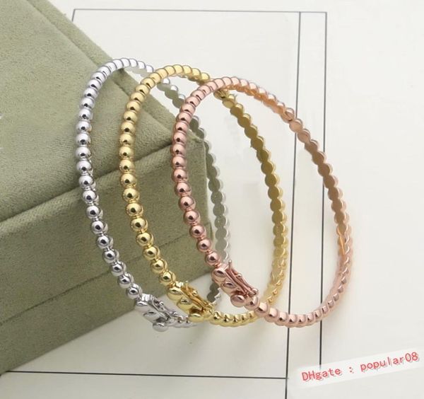 

europe america new style lady women titanium steel engraved vc letter edge bead narrow bangle bracelets 3 color8554959, Black