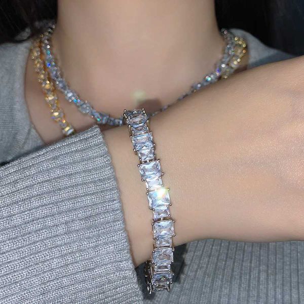 

female fashion bracelet simple design 925 sterling silver d color iced out moissanite tennis bracelet