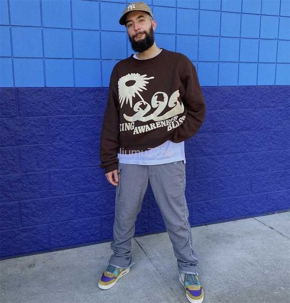 

cpfm x.y.z crew neck sweatshirt vintage plus size women's fleece sweater men's sweaters oversized sweat shirts pullover foam print, Black