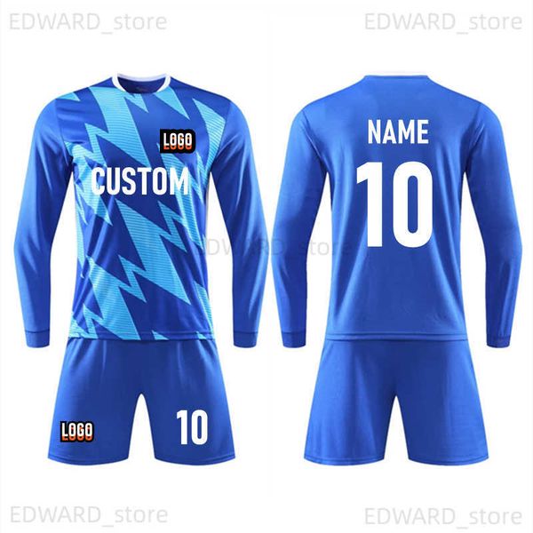 

men's tracksuits kids soccer jersey set long sleeves football uniform child men soccer training suit football shirt shorts kit sportswe, Gray