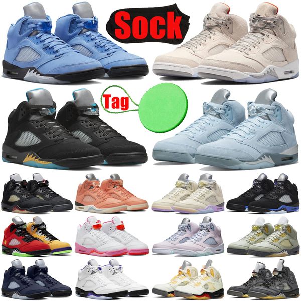 

unc 5 5s mens basketball shoes aqua off noir light orewood brown racer blue raging bull georgetown a ma maniere men trainers sneakers wholes