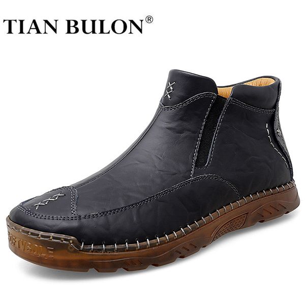 

genuine leather men casual boots men fashion sneakers leisure loafers men trainers slip on moccasins plus size 47, Red;white