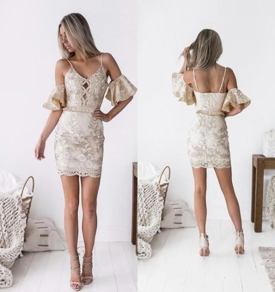 

2019 elegant champagne cocktail dress sheath mini short formal club wear evening prom party gown plus size custom made8285026, Black