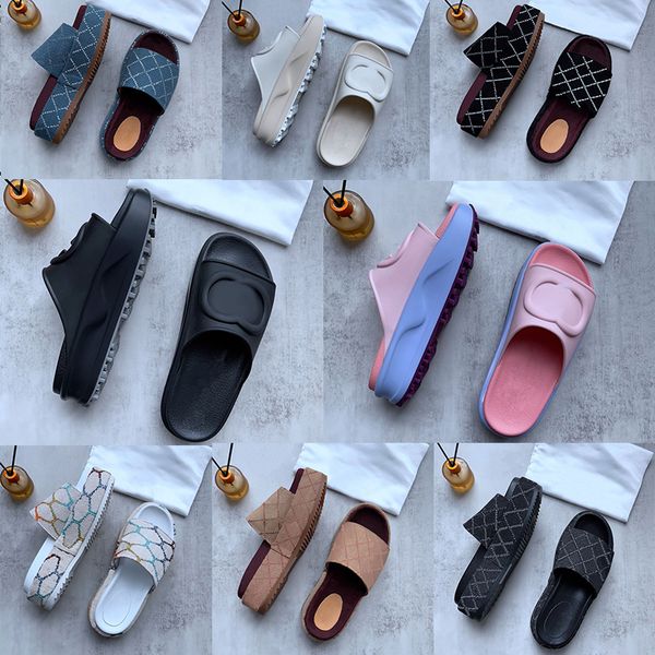 

modish slipper womens leather sandles pillow designer flops wedges slides light blue black pink sandal for woman summer street beautiful dre