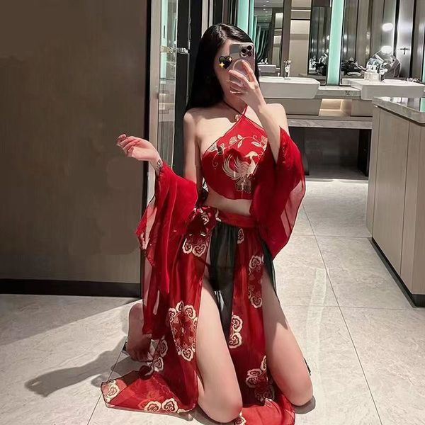 

set costume women cosplay underwear japanese breast opening woman dress korean style 230411, Red;black