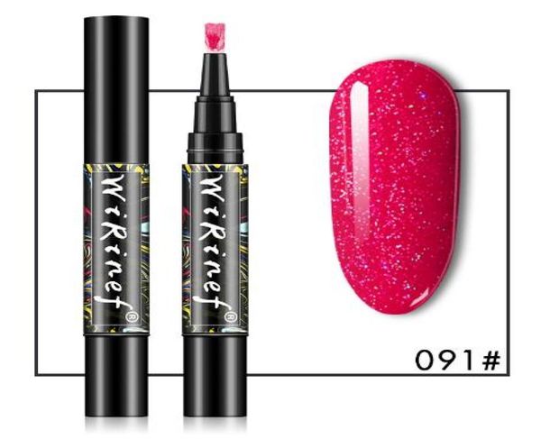 

one step nail gel polish pen 3 in 1 glitter gel pencil nails uv gel polish varnish pen nail art manicure 16 colors9737856, Red;pink