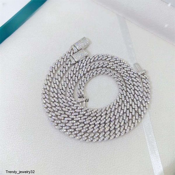 

designer necklace for men and women hip hop hot new thin 6mm vvs dia moissanite sterg sier cuban k chain fashion jewelry
