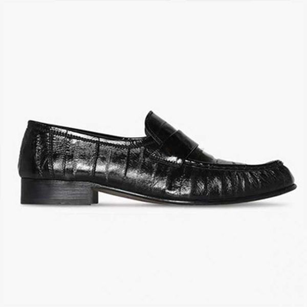 

original quality the pure row imported eel skin knitted cross vintage flat sole single shoe fashion comfortable round toe sandals for women, Black
