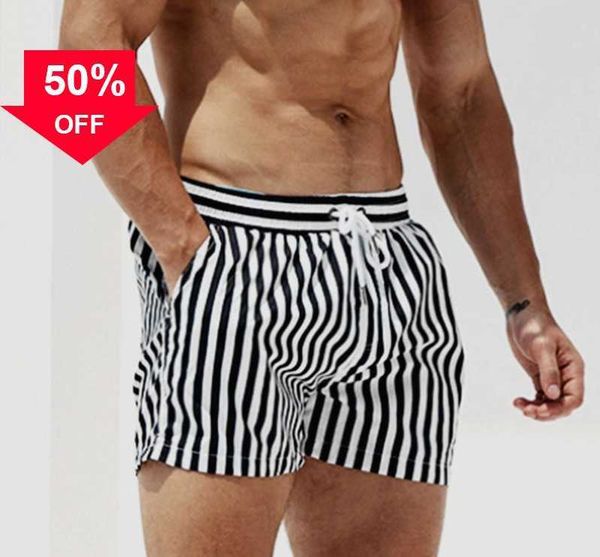 

men's shorts swimming swimsuit beachwear trunks swimwear surfing board striped plus size for men man quick dry mens desmiit beachs to 2, White;black