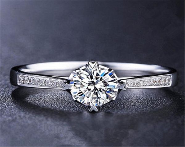

jewelry korean version simple wedding diamond ring popular zircon platinum plated heart ring whole4534038, Silver