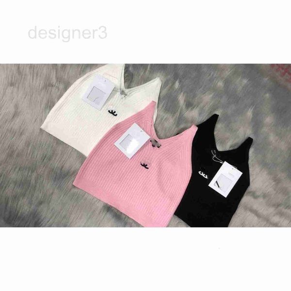 

women's tanks & camis designer summer peach neck suspended tank with high waist slim fit and sweet age reducing embroidery knitwear for, White