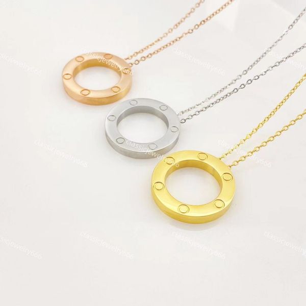 

luxury women's designer necklace classic love pendant necklace luxury 18k gold brand jewelry 316 stainless steel strap box, Silver