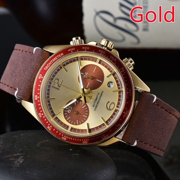 

bell wrist watches for men 2023 mens watches all dials work quartz watch luxury brand chronograph clock br fashion leather strap montre de l, Slivery;golden