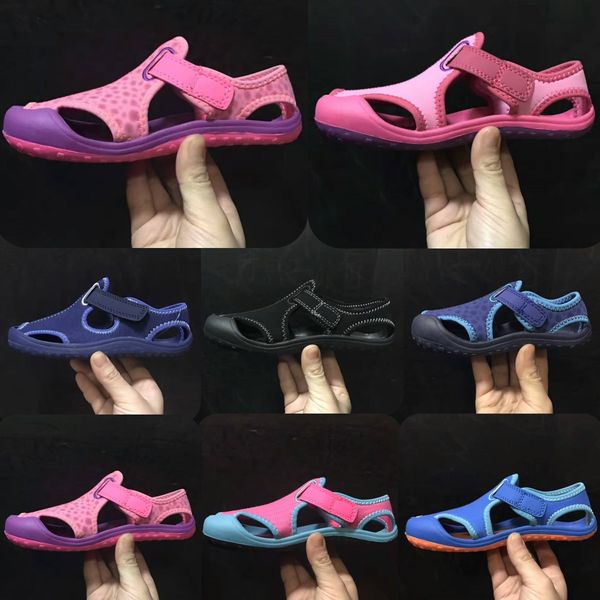 

kids shoes casual classic toe sandals boys girls outdoor covered-toe sandal summer toddler children sport shoes kid youth running trainers d, Black