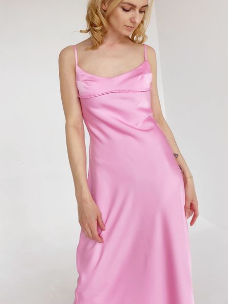

casual dresses elegant women pink hollow out satin midi dress backless spaghetti strap a line high waist female 230411, Black;gray